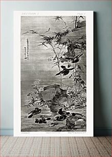 Πίνακας, Japanese crow flying, vintage botanical painting by G.A. Audsley-Japanese illustration