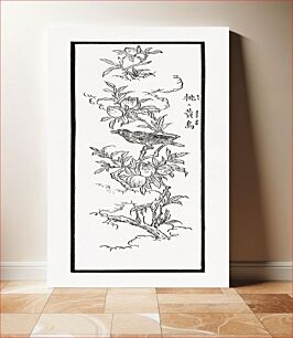 Πίνακας, Japanese crow on a tree, vintage animal illustration