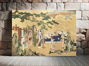 Πίνακας, Japanese emperor Ming Huang and Yang Guifei (1577 - 1654) vintage painting by Kano Naganobu