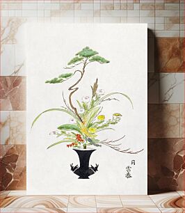 Πίνακας, Japanese flower arrangement (19th century) vintage Japanese woodblock print