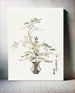 Πίνακας, Japanese flower arrangement (19th century) vintage Japanese woodblock print