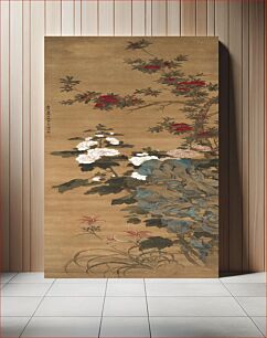 Πίνακας, Japanese flowers (1368–1644)) vintage painting