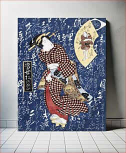 Πίνακας, Japanese geisha (1828) vintage woodblock print by Keisai Eisen
