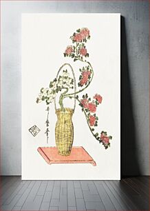 Πίνακας, Japanese ikebana, chrysanthemum flower arrangement (1781 - 1806) vintage woodblock print by Kitagawa Utamaro