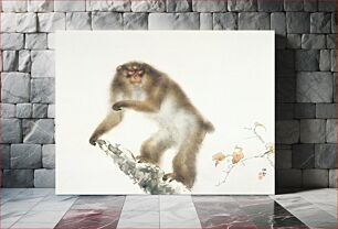 Πίνακας, Japanese monkey (1820-1898) vintage painting by Kansetsu Hashimoto