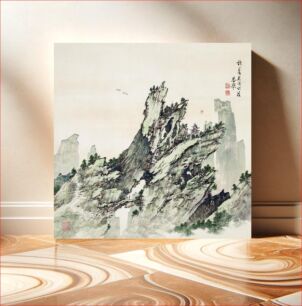Πίνακας, Japanese Mount Hōrai (1871 - 1933) vintage ink on silk by Yamamoto Shunkyo