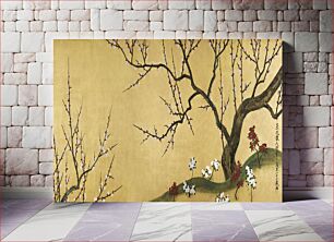Πίνακας, Japanese plum tree (18th century) vintage painting by Ogata Kenzan
