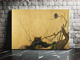 Πίνακας, Japanese plum tree (late 17th century) vintage painting by Hasegawa Tōtetsu