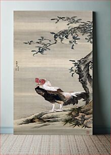 Πίνακας, Japanese rooster (late 18th century) vintage painting by Sō Shiseki