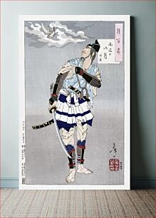 Πίνακας, Japanese samurai (1885) vintage print by Tsukioka Yoshitoshi