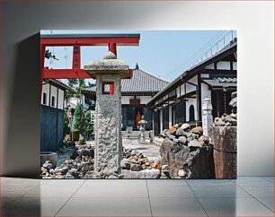 Πίνακας, Japanese Temple Courtyard Αυλή Ιαπωνικού Ναού