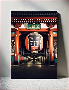 Πίνακας, Japanese Temple Entrance with Large Lantern Ιαπωνική είσοδος ναού με μεγάλο φανάρι
