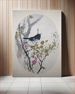 Πίνακας, Japanese Thrush with Flowering Quince and Wild Cherry by Watanabe Seitei (Watanabe Shotei), c. 1906, color on silk, Tokyo National Museum