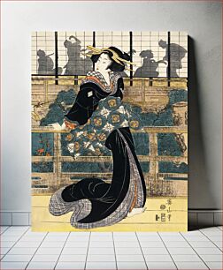 Πίνακας, Japanese woman (1787-1867) vintage woodcut prints by Kikukawa Eizan