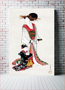 Πίνακας, Japanese woman (1805) vintage painting by Kitagawa Utamaro