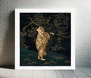 Πίνακας, Japanese woman in gold robe by G.A. Audsley-Japanese illustration