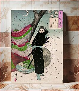Πίνακας, Japanese woman, The Moon of Shinobugaoka (1904) vintage woodblock prints by Yoshitoshi Tsukioka
