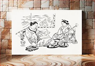 Πίνακας, Japanese women (1704-1706) vintage woodblock print by Okumura Masanobu