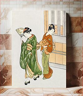 Πίνακας, Japanese women (1766) vintage woodblock print by Suzuki Harunobu