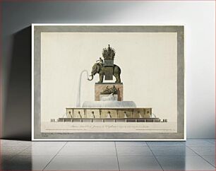Πίνακας, Jean-Antoine Alavoine (1776-1834). "Elevation latérale de la fontaine de l'Eléphant à ériger au milieu de la place de la Bastille." Paris. Aquarelle. Paris, musée Carnavalet