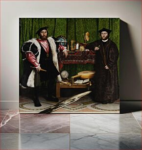Πίνακας, Jean de Dinteville, French Ambassador to the court of Henry VIII of England, and Georges de Selve, Bishop of Lavaur