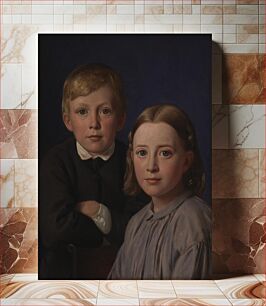 Πίνακας, Jens Simmelkær Asmussen and Katrine Asmussen as children by Constantin Hansen