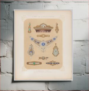 Πίνακας, Jewelry Designs in Gold, Diamonds and Other Precious Stones, Plate 7 from 'L'Art de la Bijouterie'