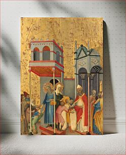 Πίνακας, Joachim and Anna Giving Food to the Poor and Offerings to the Temple (ca. 1400–1405) by Andrea di Bartolo