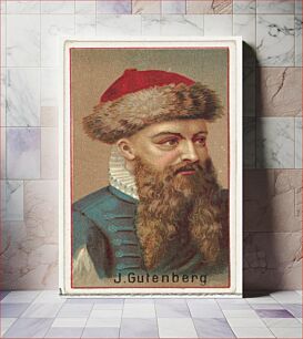 Πίνακας, Johannes Gutenberg, printer's sample for the World's Inventors souvenir album (A25) for Allen & Ginter Cigarettes, issued by Allen & Ginter