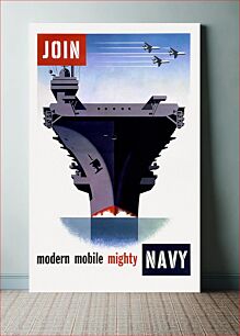 Πίνακας, Join modern mobile mighty Navy (1957) poster by Joseph Binder