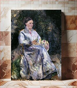Πίνακας, Julie Pissarro in the garden (ca. 1874) by Camille Pissarro