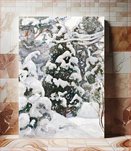 Πίνακας, Juniper tree in snow (1917) oil painting by Pekka Halonen