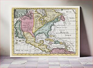 Πίνακας, Kaart van Noord-Amerika (1735) from erven J. Ratelband & Co