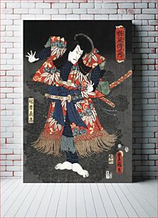 Πίνακας, Kaja Yoshitaka, Japanese character (1854) vintage Ukio-e style by Utagawa Kunisada