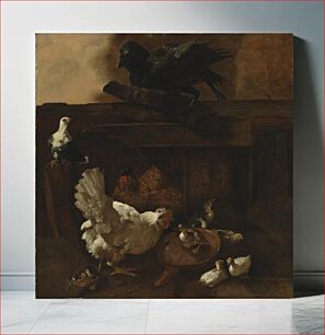 Πίνακας, Kanan ja ankan poikasia sekä vaaniva korppi, kopio jacomo victorsin mukaan, 1842 - 1866, Wladimir Swertschkoff