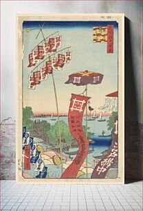 Πίνακας, Kanasugi Bridge, Shibaura (Kanasugi-bashi Shibaura) From the Series One hunred Views of Edo, by Utagawa Kuniyoshi