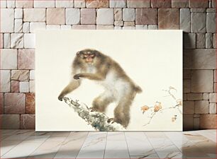 Πίνακας, Kansetsu Hashimoto - Old Monkey with Cherry in Autumn