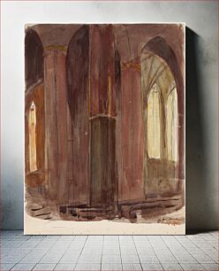 Πίνακας, Katedraali, sisäkuva, 1894 - 1895part of a sketchbook, by Magnus Enckell