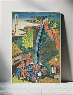 Πίνακας, Katsushika Hokusai (1760-1849) A Journey to the Waterfalls in All the Provinces: Pilgrims at Roben Waterfallince