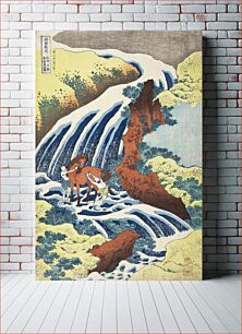 Πίνακας, Katsushika Hokusai (1760-1849). Waterfall where Yoshitsune Washed his Horse, Yoshino, Yamato Province