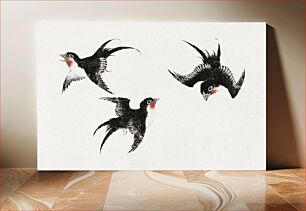Πίνακας, Katsushika Hokusai's birds, from Album of Sketches (1814) vintage Japanese woodblock prints