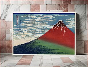 Πίνακας, Katsushika Hokusai's Fine Wind, Clear Morning (1760-1849), a famous traditional Japanese Ukyio-e style illustration of Mount Fuji
