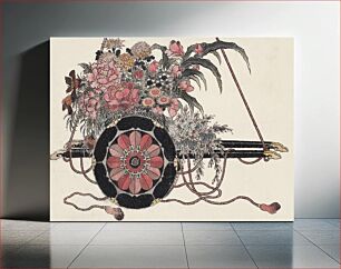 Πίνακας, Katsushika Hokusai's flower cart, from Album of Sketches (1814) vintage Japanese woodblock prints