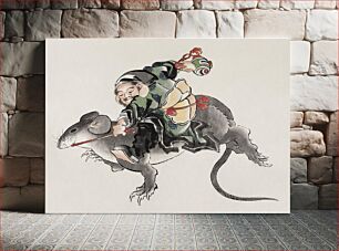 Πίνακας, Katsushika Hokusai’s Japanese Daikokuten riding a large rat, Album of Sketches (1760–1849) paintings