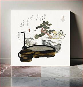 Πίνακας, Katsushika Hokusai’s tea table (1822) vintage Japanese woodcut print
