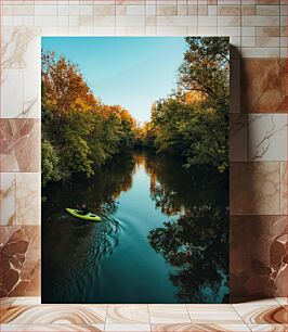 Πίνακας, Kayak on a Tranquil River Καγιάκ σε ένα ήσυχο ποτάμι