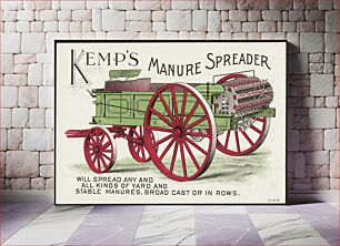 Πίνακας, Kemp's Manure Spreader will spread any and all kinds of yard and stable manures. Broad cast or in rows