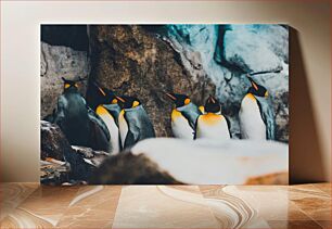 Πίνακας, King Penguins in Their Natural Habitat Οι βασιλικοί πιγκουίνοι στο φυσικό τους περιβάλλον