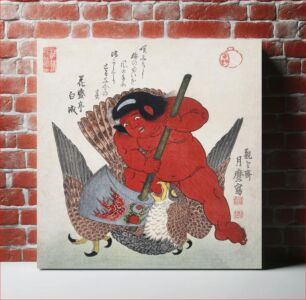 Πίνακας, Kintarō Subduing a Raptor with a Large Axe (1820s) by Kitagawa Tsukimaro