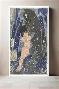 Πίνακας, Kintaro worstelend met karper, Utagawa Kuniyoshi (1834–1838) by Utagawa Kuniyoshi